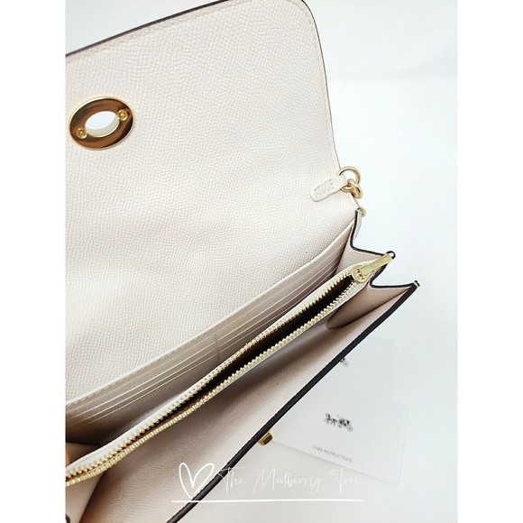 NWT Coach F72903 Chain Crossbody with Crystal Bow Turnlock Leather Org $298 - Picture 5 of 10